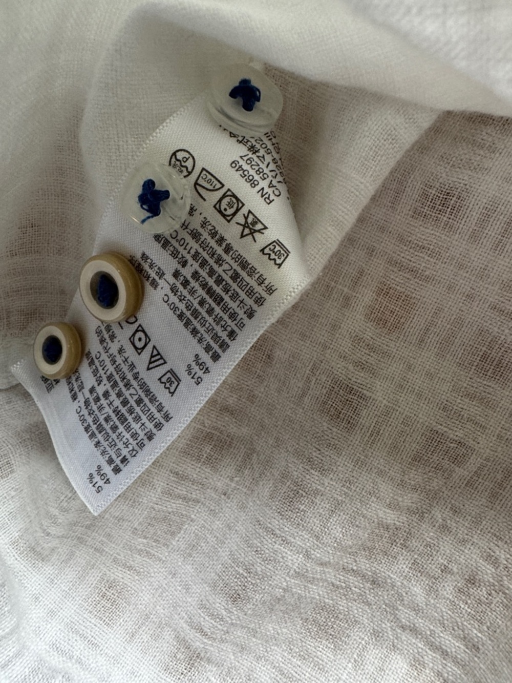 Johnny Bahama Linen Cotton Shirt Large White Coastal Resort Beach Button Up - Picture 15 of 15